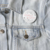 Bruiloft Moeder van de bruidegom Roze & Grijs Ronde Button 5,7 Cm (In situ)