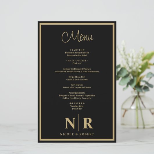 Bruiloft Monogram Aangepaste repetitie Diner (Staand voorkant)