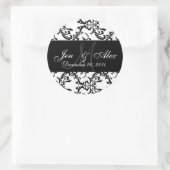 Bruiloft Monogram Bruid bruidegom Datum Paisley Se Ronde Sticker (Tas)