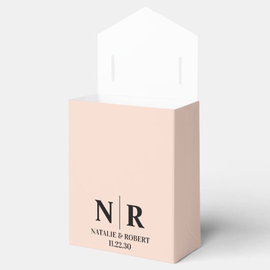 Bruiloft Monogram Bruid en bruidegom Initialen Bedankdoosjes (Geopend)