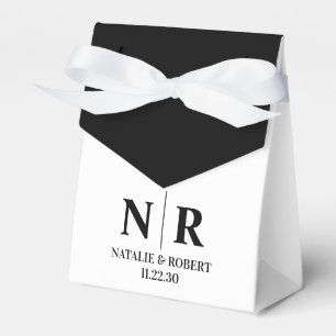 Bruiloft Monogram Bruid en bruidegom Initialen Ele Bedankdoosjes