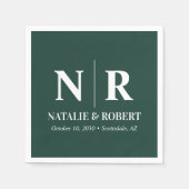 Bruiloft Monogram Bruid en bruidegom Initialen Ele Servet (Voorkant)