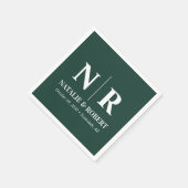 Bruiloft Monogram Bruid en bruidegom Initialen Ele Servet (Hoek)