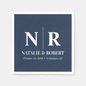 Bruiloft Monogram Bruid en bruidegom Initialen Ele Servet (Voorkant)