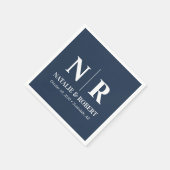 Bruiloft Monogram Bruid en bruidegom Initialen Ele Servet (Hoek)