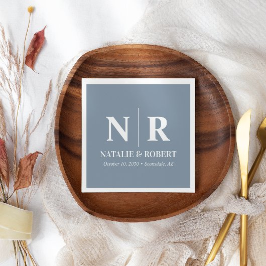 Bruiloft Monogram Bruid en bruidegom Initialen Ele Servet