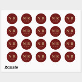 Bruiloft Monogram Bruid en bruidegom Initialen Ronde Sticker (Vel)