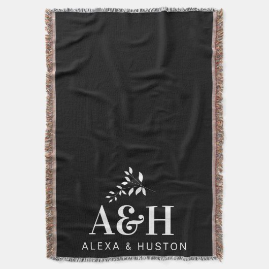 Bruiloft Monogram bruid en bruidegom minimalistisc Deken (Voorkant Verticaal)