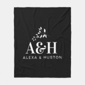 Bruiloft Monogram Bruid en bruidegom Minimalistisc Fleece Deken (Voorkant)