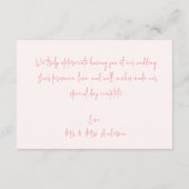 Bruiloft Monogram Crest roze blush dank u kaart (Achterkant)