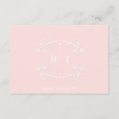 Bruiloft Monogram Crest roze blush dank u kaart (Voorkant)