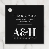 Bruiloft Monogram Eenvoudig Elegant Minimalistisch Bedankjes Labels (Voorkant)