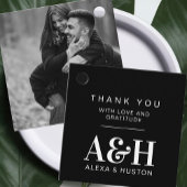 Bruiloft Monogram Eenvoudig Elegant Minimalistisch Bedankjes Labels