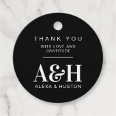 Bruiloft Monogram Eenvoudig Elegant Minimalistisch Bedankjes Labels (Voorkant)