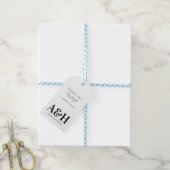 Bruiloft Monogram Eenvoudig Elegant Minimalistisch Cadeaulabel (Met Touw)