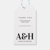 Bruiloft Monogram Eenvoudig Elegant Minimalistisch Cadeaulabel (Voorkant)