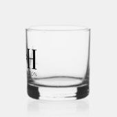 Bruiloft Monogram Eenvoudig Elegant Minimalistisch Whisky Glas (Links)