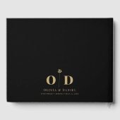 Bruiloft Monogram Elegant Modern Minimal Custom Gastenboek (Achterkant)