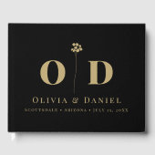 Bruiloft Monogram Elegant Modern Minimal Custom Gastenboek (Voorkant)