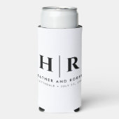 Bruiloft Monogram Gift voor Gast Bier Sleeve (Seltzer Voorkant)