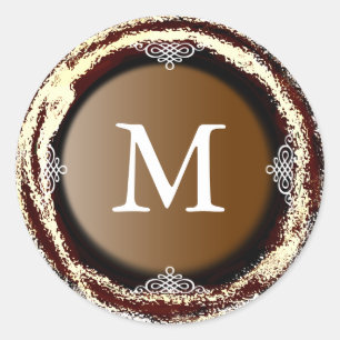 Bruiloft Monogram Gouden Sticker Folie