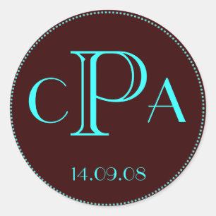 Bruiloft monogram gunst sticker label label