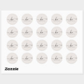 Bruiloft Monogram Kalligrafie Script Aangepaste gu Ronde Sticker (Vel)