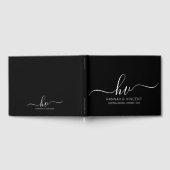 Bruiloft Monogram Kalligrafie Script Minimale Chic Gastenboek (Volledig)