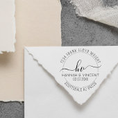 Bruiloft Monogram Kalligrafie Script Retouradres Zelfinktende Stempel