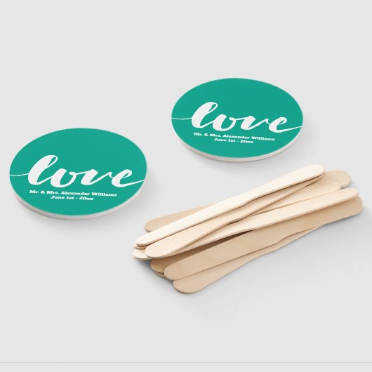 Bruiloft Monogram Liefde Modern Handschrift Handwaaier (Niet-gemonteerd)