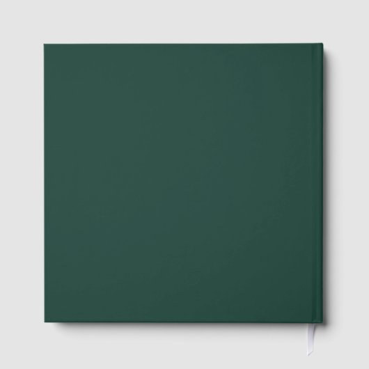 Bruiloft Monogram Minimalist Emerald Groen Goud Gastenboek (Achterkant)