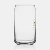 Bruiloft Monogram Minimalistisch Eenvoudig Goud Blikvorm Glas (Rechts)