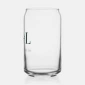 Bruiloft Monogram Minimalistische Smaragd Groen Blikvorm Glas (Links)