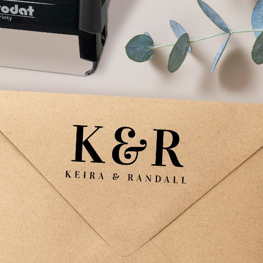 Bruiloft Monogram Moderne bruiloft gunst Zelfinktende Stempel