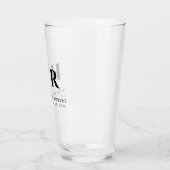 Bruiloft Monogram Moderne Custom Bruid en bruidego Glas (Links)