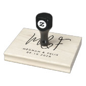 Bruiloft Monogram Moderne Script Namen Rubberstempel (Stempel)
