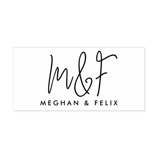 Bruiloft Monogram Moderne Script Namen Zelfinktende Stempel (Design)