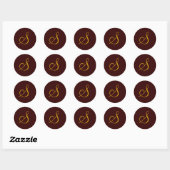 Bruiloft Monogram S Gold Seal Sticker (Vel)