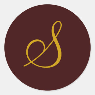 Bruiloft Monogram S Gold Seal Sticker