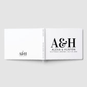 Bruiloft Monogram Zwart-wit Verfijnd Gastenboek (Volledig)