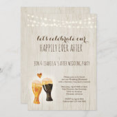 Bruiloft na-feest uitnodiging Rustic Bier brouweri (Voorkant / Achterkant)