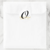 Bruiloft Namen & Datum Monogram Sticker Gold (Tas)