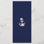 Bruiloft Nautisch Anker Marine Blauw Peach Menu (Achterkant)