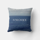 Bruiloft Ocean Waves Naam Sierkussen (Achterkant)