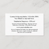 Bruiloft Officiant Visitekaartjes (Achterkant)