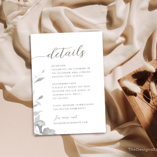 Bruiloft Omhulling Kaart Minimalistische Bloemen D