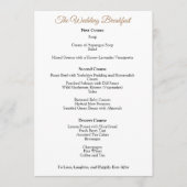 Bruiloft ontbijt menu Engels Regency stijl (Voorkant)