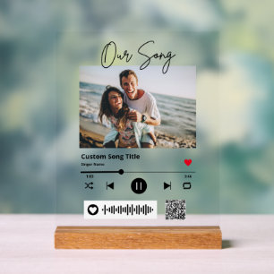 Bruiloft Onze Song Scannable QR Code Transparant Acryl Bord