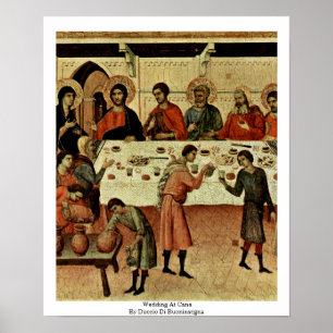 bruiloft op Cana door Duccio di Buoninsegna Poster