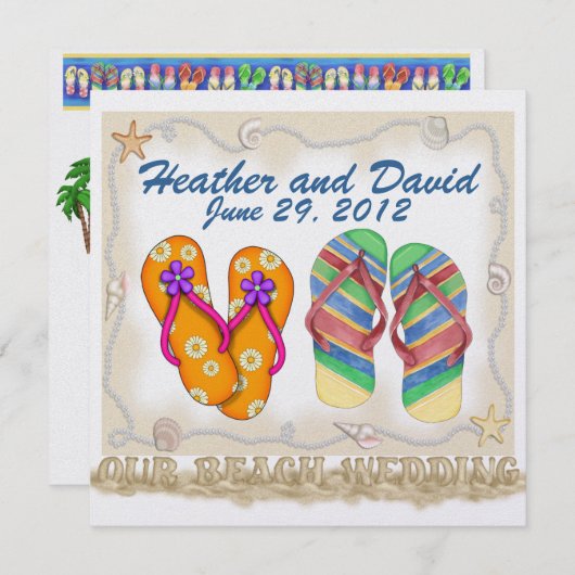 Bruiloft op het strand kaart (Voorkant / Achterkant)